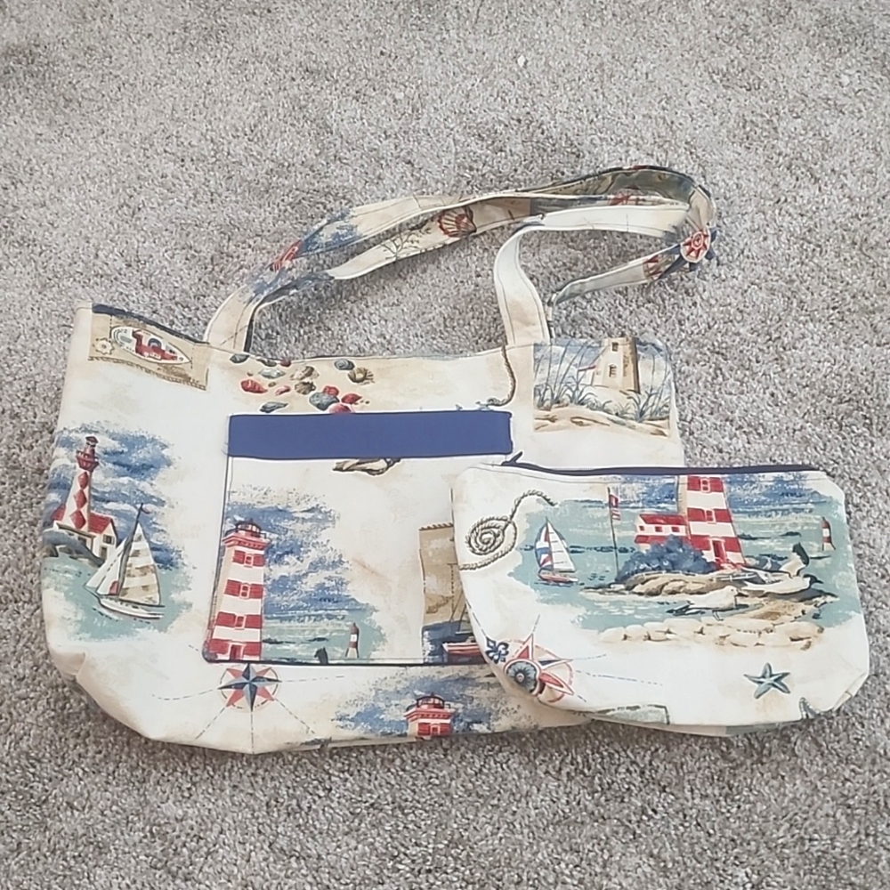Handmade purse with make up bag